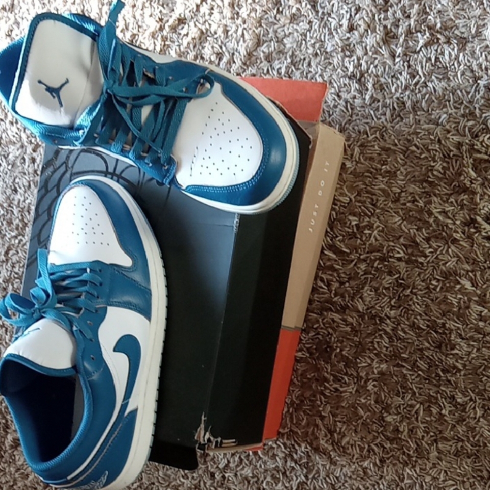 Blue and White Men's Jordans